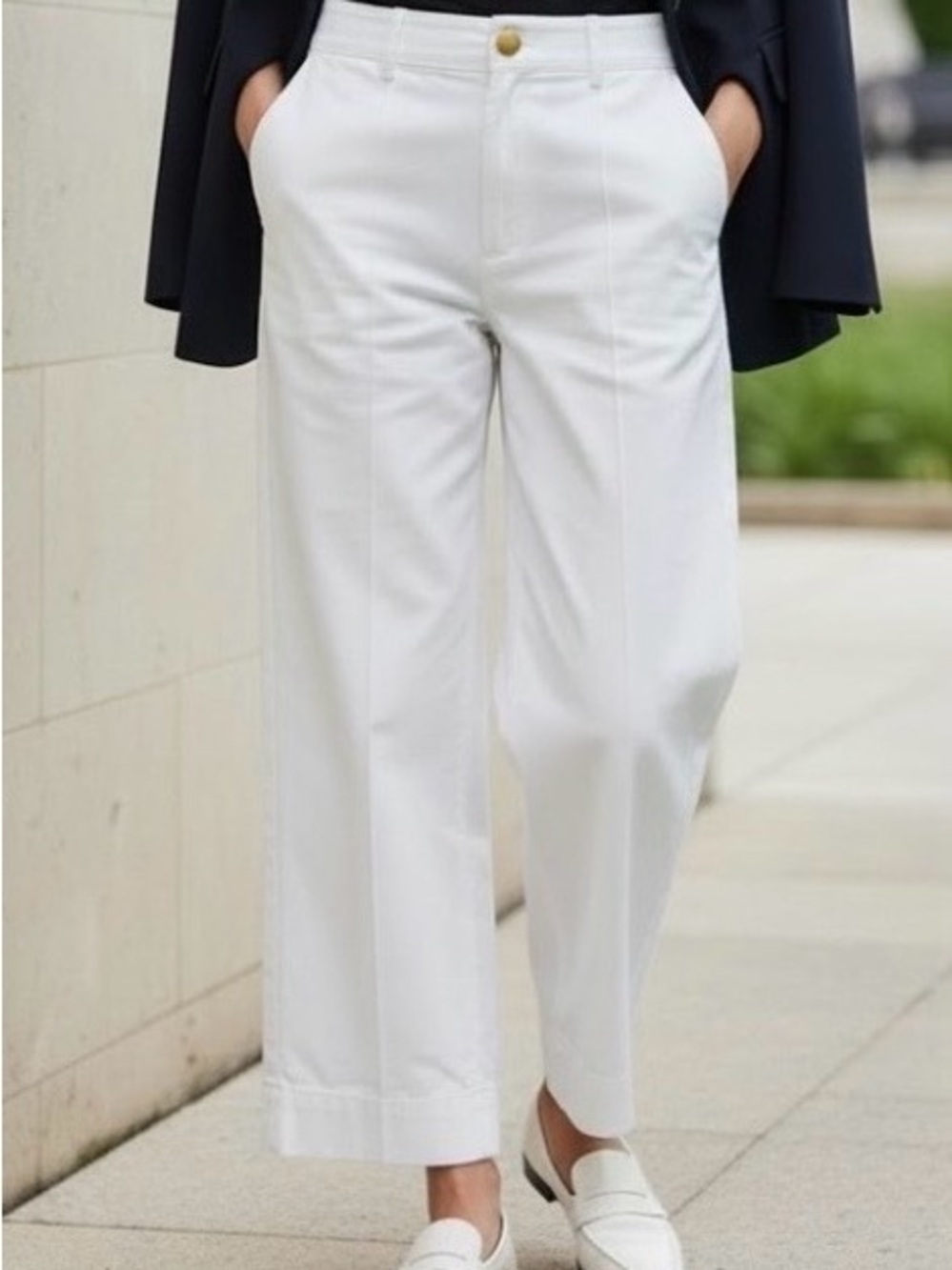 Talbots High Rise Wide Leg White Pants - NWOT